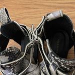 ALLSAINTS Ivory Leather Darcy Pointed Toe Cutout Snakeskin Ankle Booties 38 US 8 Photo 6