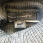 French Connection Gray Stripe Turtleneck Sweater Size M Long Sleeve Cozy Warm Photo 3