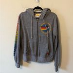 Aviator Nation  LA JOLLA ZIP HOODIE HEATHER GREY Size S Lounge Athletic Photo 1