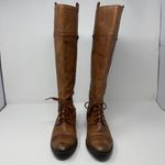 Sam Edelman  Perron Cap Toe Leather Riding Boots Women's 6.5M Brown Brogue Zip Photo 3