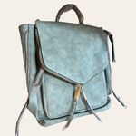 VR NYC Denim Style Flap Backpack Purse Blue Photo 0