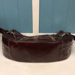 Donnaterra burgundy saddle shoulder bag 14” x 7”‎ Silver Photo 5