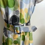 Badgley Mischka Silk Bubble Spotted Print Button Down Shirt Dress Photo 1