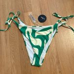 Lulus Beachy Bestie Green & Yellow Abstract Side Tie Bikini Bottoms Size XL NWT Photo 2