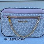 Michael Kors Powder Blush Jet Set Large Chain Crossbody Purse Photo 1