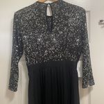 Little Mistress black long sleeve sequin pleated dress gunmetal Party New Sz 6 Photo 7