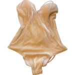 NWT Choles Beige Velvet Tie Back Bodysuit Size Large Tan Photo 0