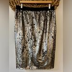 Worthington Matte Silver and Black Sequin Skirt Size Large Photo 4