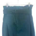 JustFab Emerald Green High Rise Belted Tapered Straight Leg Pants Photo 7