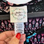 belle du jour  Boho Black and Pink Patterned Boho Top Size Large Photo 4