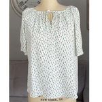 Ann Taylor  Blouse Women’s S Beige Green Floral Print Short Sleeve Flowy Top Photo 0