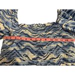 Inc international $60  Concepts Tiger Stripe Smocked Top Blue Size Medium Stretch Photo 3
