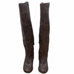 Knee high vegan leather distressed look boots Brown Size 6 Photo 1