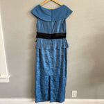 MARINA Blue Maxi Dress/Gown with‎ Black Bow Tiered Size 12 Photo 3
