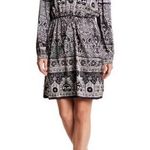 Calypso St. Barth Long Sleeve Silk Dress Black Grey White Size Medium Photo 0