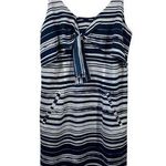 CAbi  Yacht Dress Women S Blue White Tank Cruise Knot Tie Tank Vacation Beach Photo 0