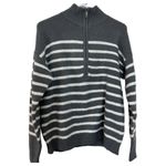 Styles & Co Size Medium Mock Neck Polyester Long Sleeves Stripe Sweater Grey Gray Photo 2