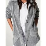 Spanx Luxe Fleece Jacket Pebble Grey Sherpa Faux Shearling Fuzzy Teddy Coat 1X Photo 4