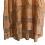 Vintage Nameless Peach Lightweight Delicate Lace Spaghetti Strap Midi Dress Orange Photo 1