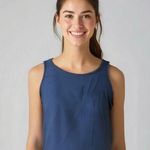 Free Kisses Navy Ruched Racerback Tank XL Photo 0