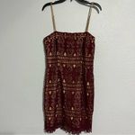 Lulus Lulu’s Adara Burgundy Crochet Lace Mini Dress Size Small Photo 3