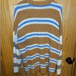 Arpeggio Knitwear Yellow white & Blue Stripe Crewneck Sweater women size XL Tan Photo 4