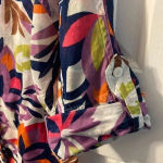 Dana Buchman ‎ Women's Floral Cotton Button down Tunic Roll Tab Sleeves Size S Photo 2