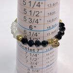 Erimish  black frosted clear faceted bead gold tone bracelet Photo 2