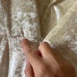 Luxxel Ivory velvet faux wrap with slit, high low dress small v neck
Small Photo 4