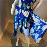 Floral Blue Sleeveless Dress Large Photo 9