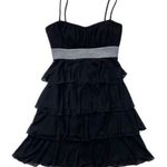 Y2K Black Babydoll Slip Dress Tiered Ruffle Black Size L Photo 0