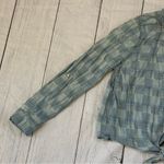 Be cool size large blue plaid long sleeve tie front button shirt Photo 1