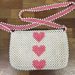 Isaac Mizrahi  Heart Purse Beaded Valentines Love‎ Crossbody Bag Pearl Balletcore Photo 5