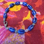 Cute Beaded Blue Bracelet with Clasp. Dimensions in photos. Photo 0