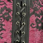 Frederick's of Hollywood Vintage Y2K Frederick’s of Hollywood Pink Lace Corset Top Size 34 Bustier Photo 2