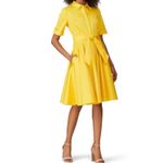 Badgley Mischka Yellow Shirt Collar Flare Dress 22 plus Photo 9