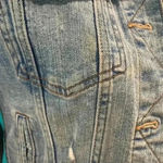 ZARA ⭐️ ripped distressed jean jacket in size xs Photo 4