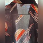 Vintage ‘70s Multicolored Disco Oversized Lapel Button Down Shirt Black Size XL Photo 8
