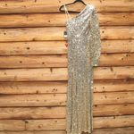 Mac Duggal 26717 SEQUINED ONE SHOULDER BISHOP SLEEVE TRUMPET GOWN Photo 8