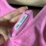 ZARA Women’s Pink Terrycloth Dress Size Medium Beach Comfy Mini Coverup Photo 4