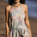 Free People Deserted Island Mini Dress Rainforest Combo Small Summer Beach Photo 0