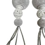 NWT Kitsch White Mesh & Crochet Tiered Round Ball Dangle Earrings Photo 5