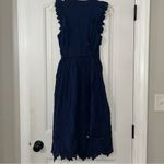 Hummingbird  Midnight Blue Ruffle Midi Dress Photo 5