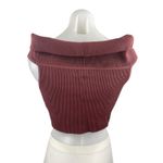 Aritzia Babaton Red Brown Boat Neck Sculpt Knit Cap Sleeve Sweater Crop Top Sz L Photo 1