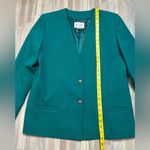 Vintage Collarless Women's Blazer, Size 14 Green Photo 3