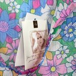 Jessica Simpson Tiered Ruffle Retro Vibrant Floral Swim Coverup Mini Dress Sheer Photo 5