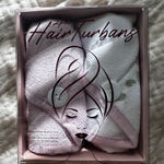 Pink and White Hair Turbans Set Photo 0