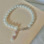 Handmade “Effie” Charm Pearl Bracelet Pink Rhinestone Girlhoodcore Pastel Photo 4