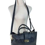 Steve Madden * Pebble Vegan Leather Handbag Black Classic Crossbody Satchel Purse Photo 0