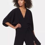 Halston Heritage $445‎  CHARLIE Black Kimono Cape Jumpsuit Sz 12 Classy Cocktail Photo 14